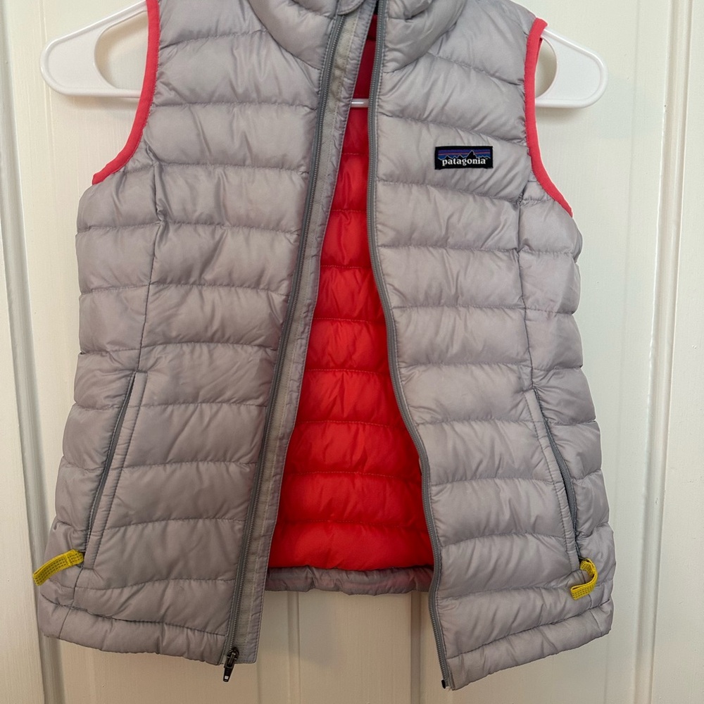 Patagonia Kids Gray and Pink Nano Puffer Vest
